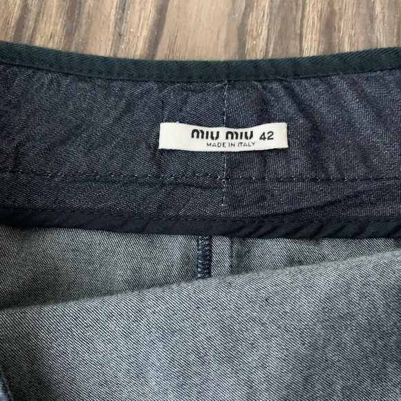 Miu Miu Denim / Jean Skirt with Velvet Trim - Picture 5 of 8